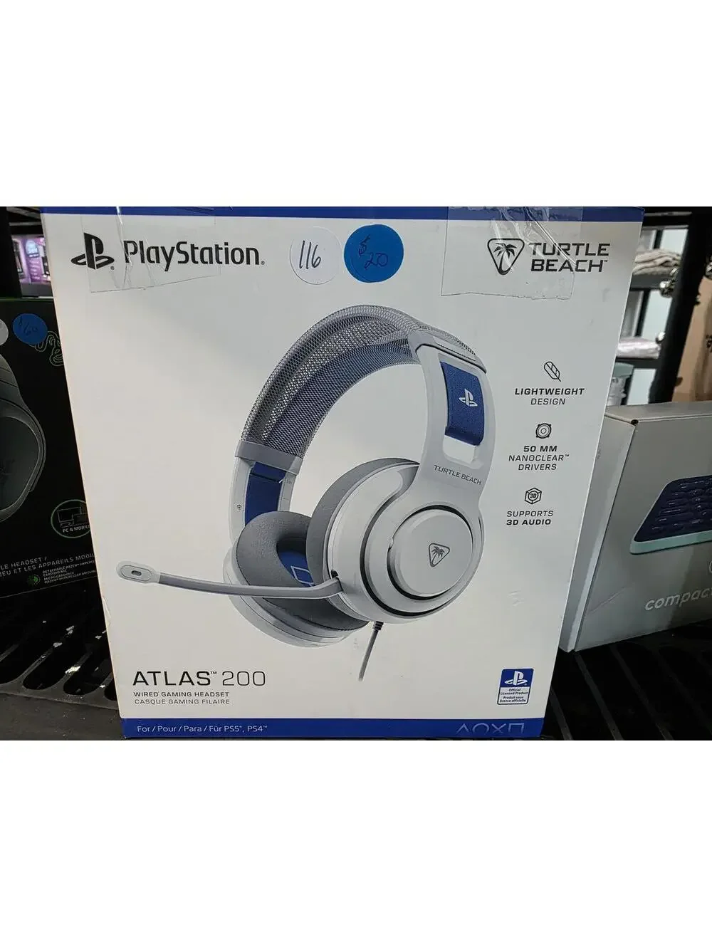 Turtle Beach Atlas 200 Wired Gaming Headset for PS5, PS4 - White